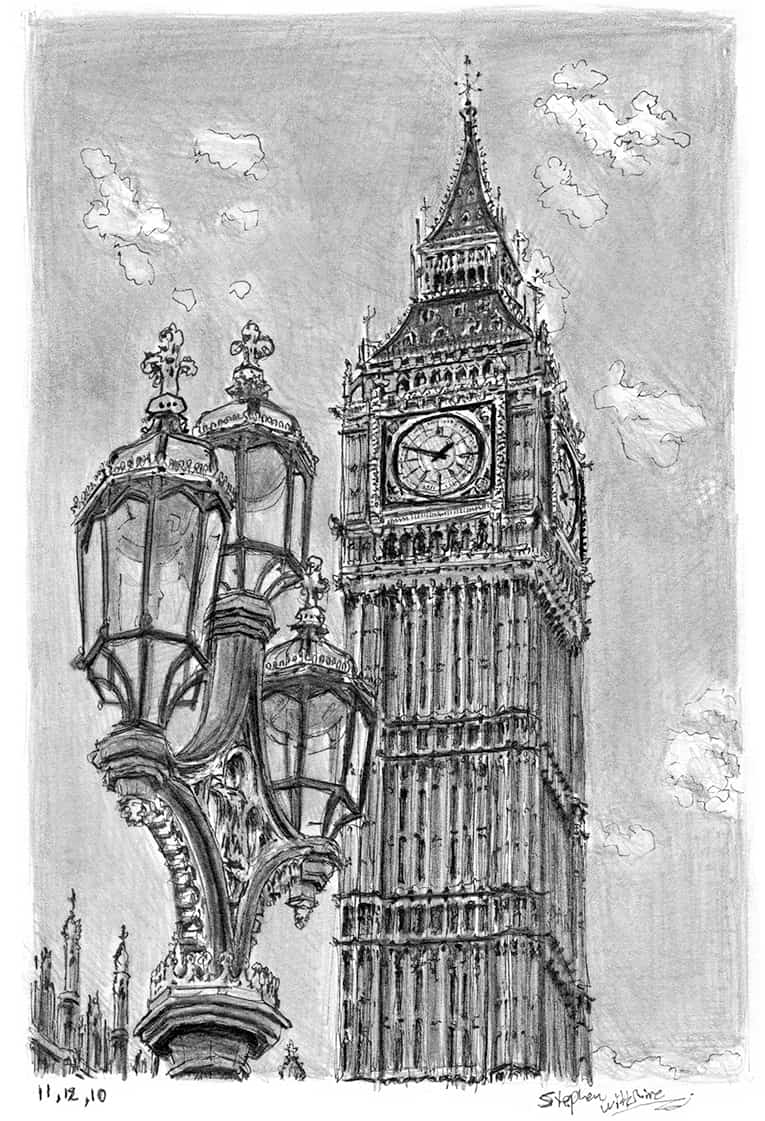 Big Ben - Original Drawings and Prints for Sale