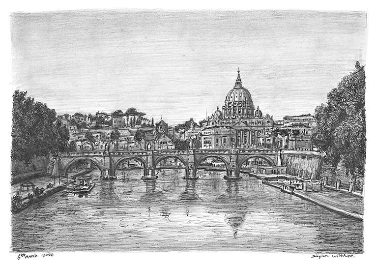 Rome, Italy - Original Drawings and Prints for Sale