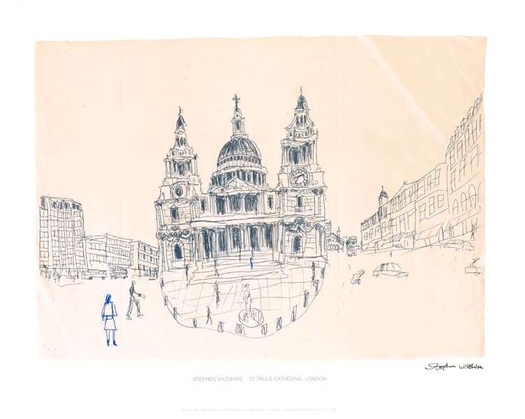 St Pauls, London 1983 signed - Original Drawings and Prints for Sale
