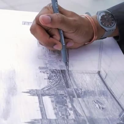 Drawing Tower Bridge from Landmark Place - Stephen Wiltshire videosWatch now