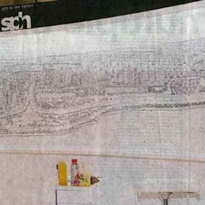 Artist completes Singapore cityscape drawing - Media archive