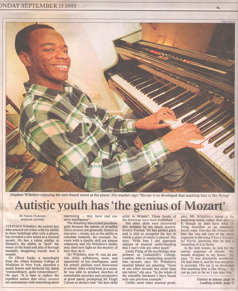 Autistic youth has the genius of Mozart