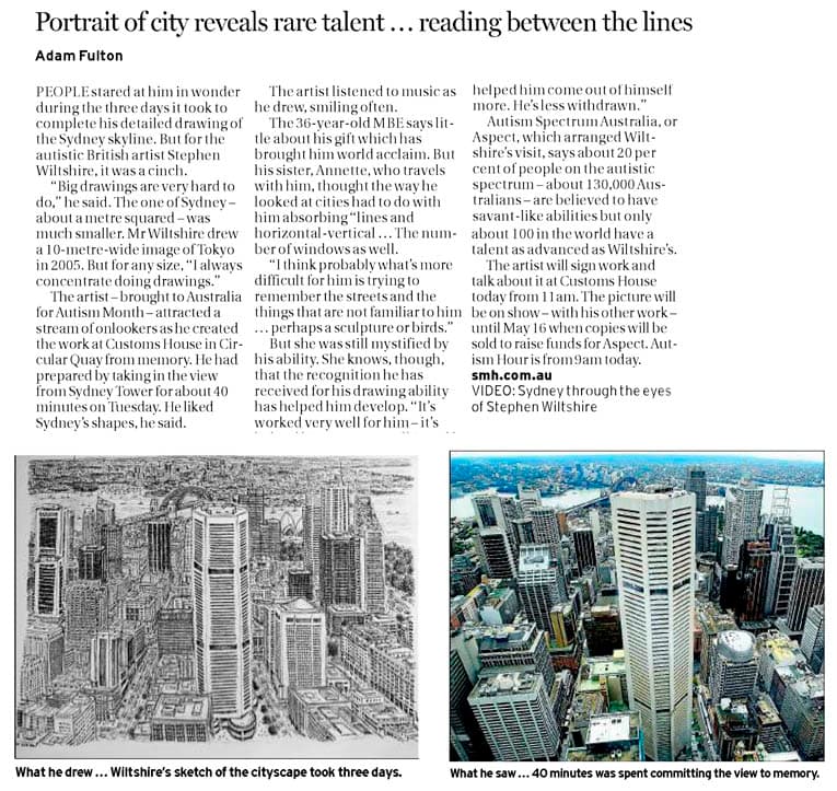 Portrait of city reveals rare talent - Sydney Morning Herald