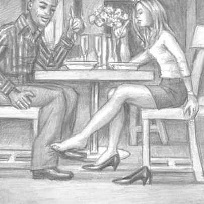 Stephen having dinner with his girlfriend - Gallery