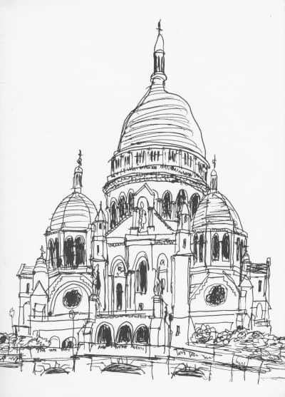 Sacre Coeur 1988 - Original Drawings and Prints for Sale