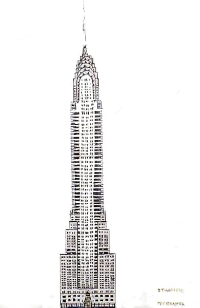 Original Drawing Of Chrysler Building 1987
