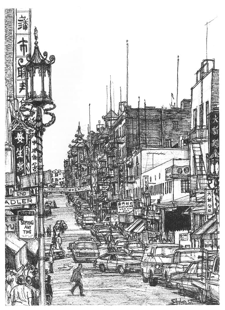 Chinatown San Francisco - Original Drawings and Prints for Sale