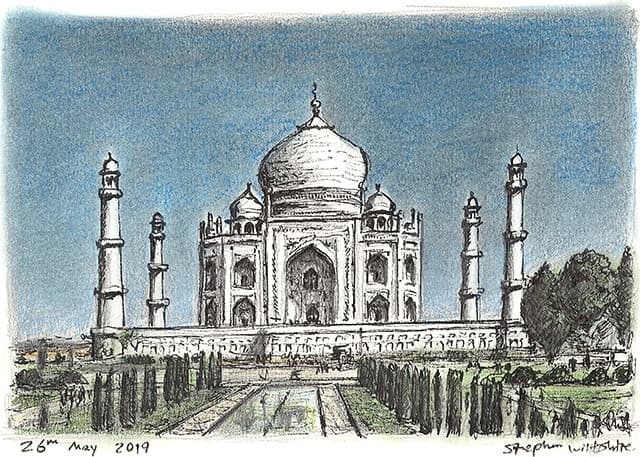 Drawing of Taj Mahal, India
