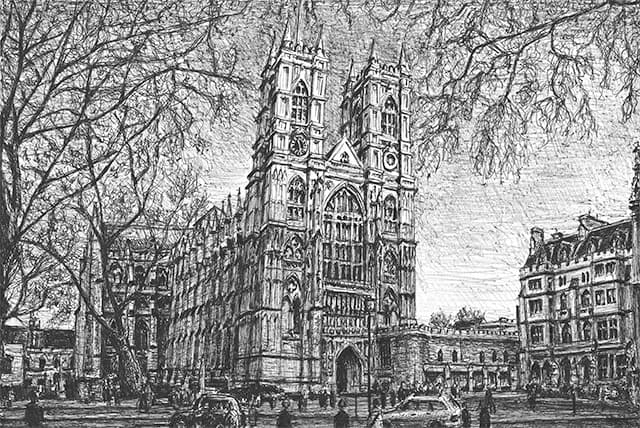 Westminster Abbey, London - original drawing