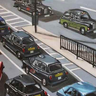 The Artwork Canvas > London Taxi Cabs - oil on canvas