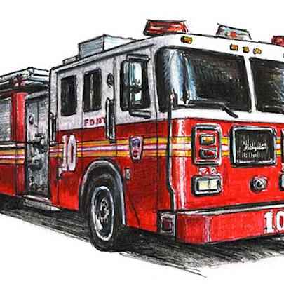 Drawing of FDNY Seagrave Engine 10
