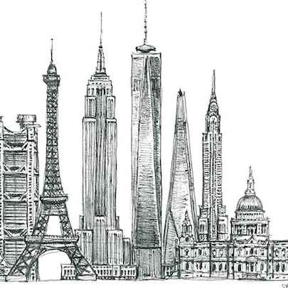 The Artwork Montage of Buildings