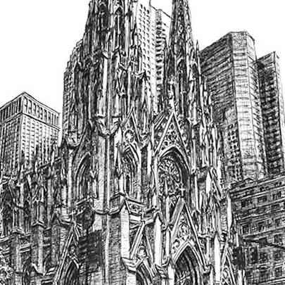 The Artwork St Patricks Church New York (postcard)
