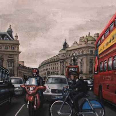 The Artwork Canvas > Piccadilly Circus - oil on canvas