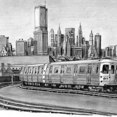 New York Subway Train - Original Drawings