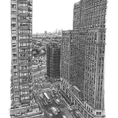 The Artwork Birds eye view of Central Park (from the office of Esquire)