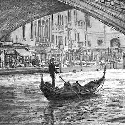 Gondola in the shade - Original Drawings