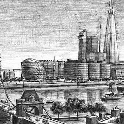 London Bridge Tower Shard of Glass - Original Drawings