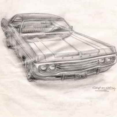 1971 Dodge Polara Custom 4 door Hard Top - Original Drawings