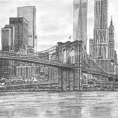 Brooklyn Bridge, New York City - Original Drawings
