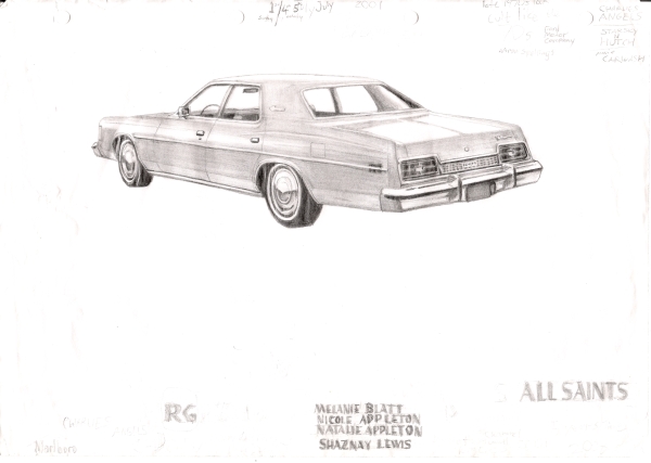 1973 Ford Galaxy 500 - Original Drawings and Prints for Sale