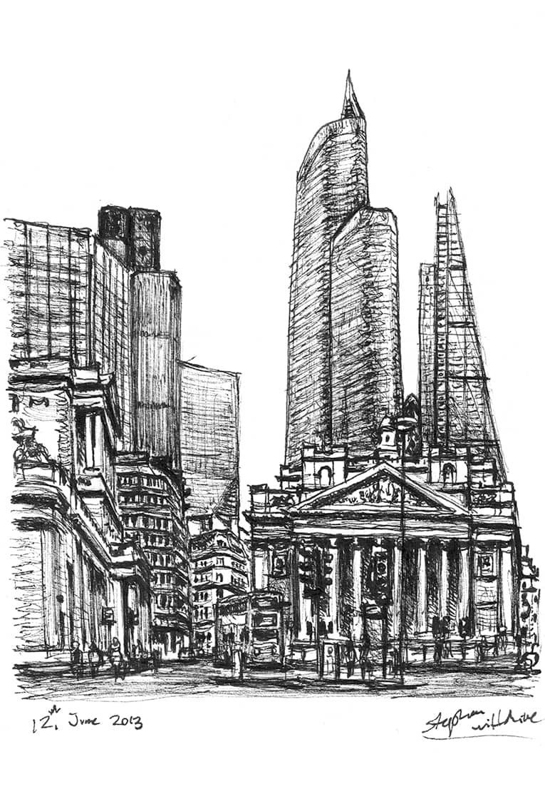 Pinnacle and Leadenhall Building - Original Drawings and Prints for Sale