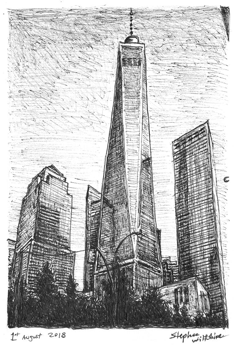 Freedom Tower, New York City - Original Drawings and Prints for Sale