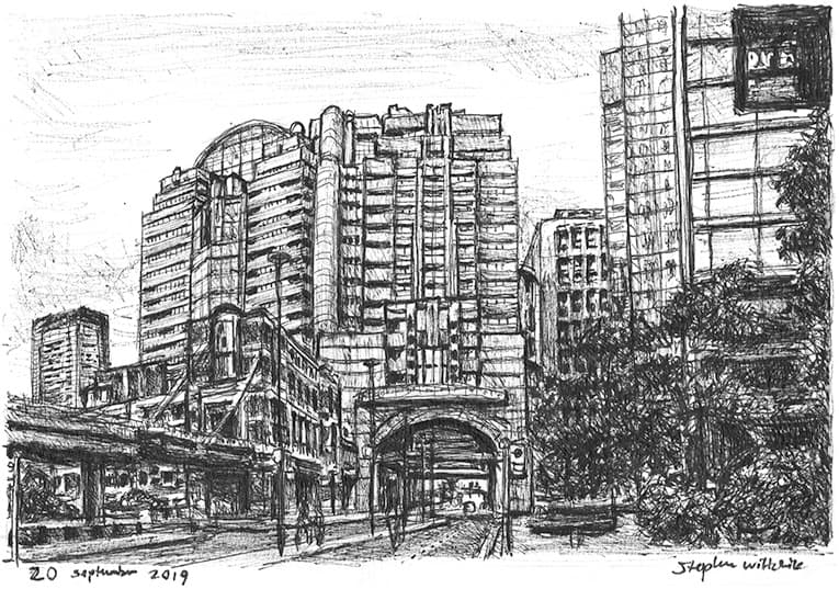 Alban Gate, London Wall - Original Drawings and Prints for Sale