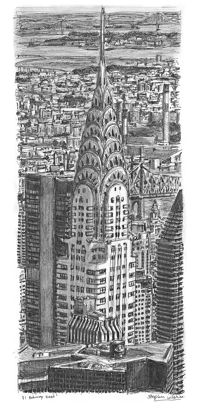 Original Artwork Of Chrysler Building New York