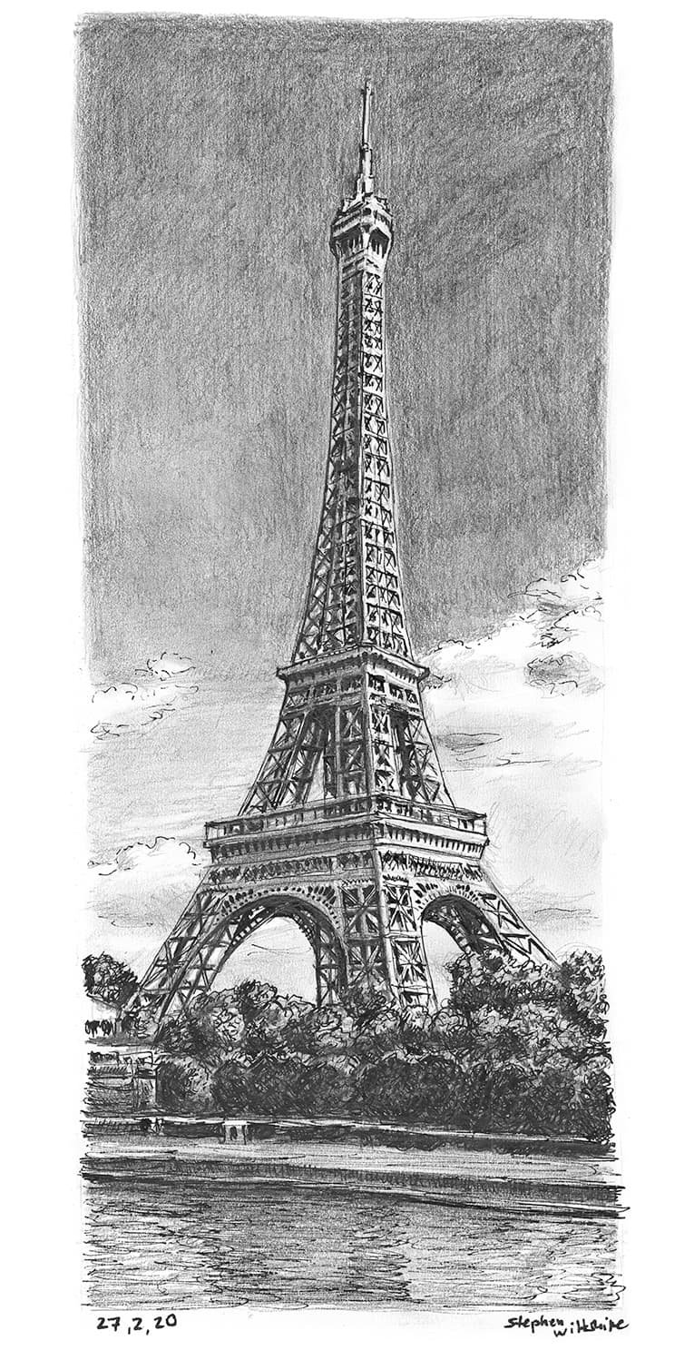 Eiffel Tower, Paris - Original Drawings and Prints for Sale