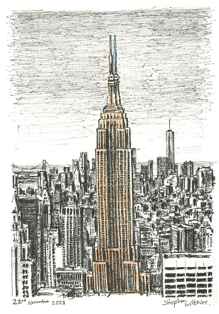 Empire State Building NY - Original Drawings and Prints for Sale