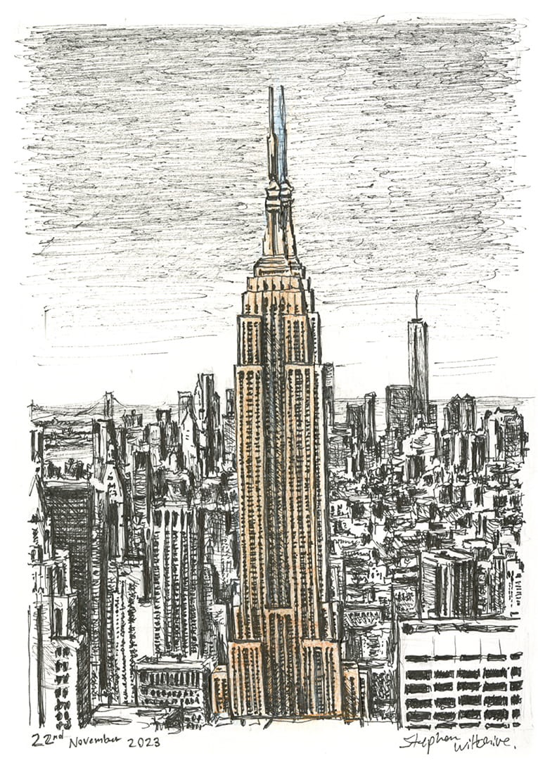 Empire State Building NY - Original Drawings and Prints