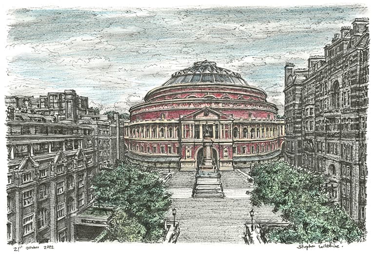 Royal Albert Hall London 2022 with White mount (A3) in Cushioned Black frame for A3 mounts (C59)