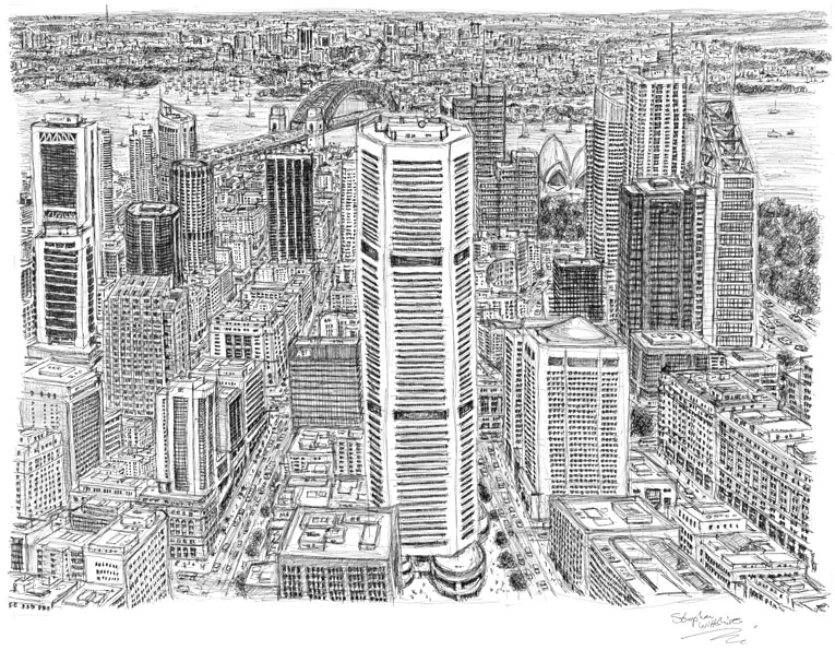 Sydney by Stephen Wiltshire - Original Drawings and Prints for Sale